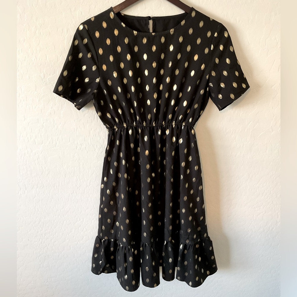 SHEIN gold foil dot dress